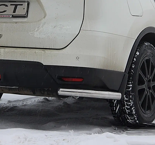 Захист заднього бампера ВУГЛИ на Nissan Rogue (з 2013--)