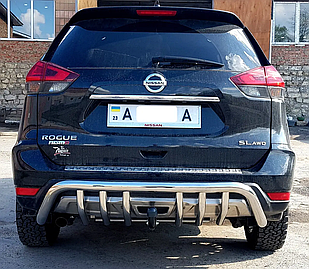 Захист заднього бампера на Nissan Rogue (з 2013--)