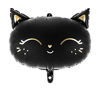 Шар воздушный Кошечка черная, фигура фольгированная 44х48см Китай