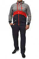 Чоловічий спортивний трикотажний костюм Pm (Pm-Rubber-s-1) осінній весняний, сірий. Чоловічий одяг