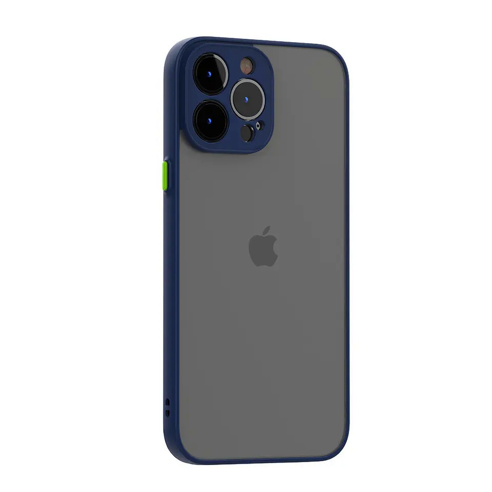 Матовий протиударний чохол для iPhone 14 Pro синій бампер