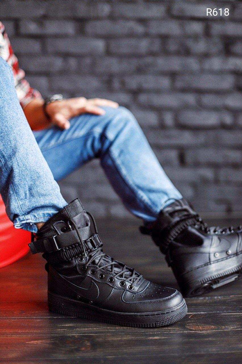 Кросівки чоловічі Nike SF Air Force 1 High Laser Black найк аїр форс 1 поспікл філд чорний