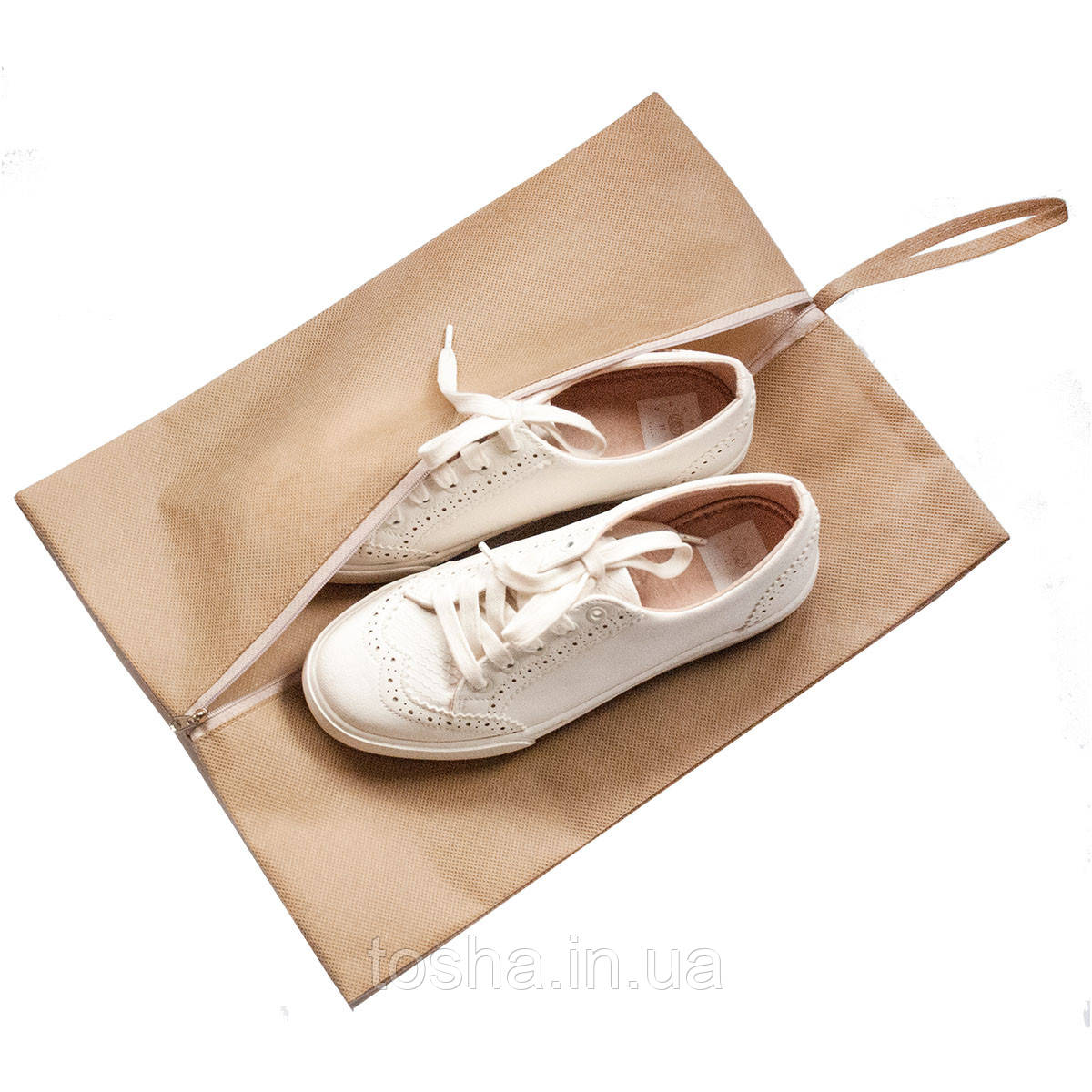 Купить Объемная сумка-пыльник для обуви на молнии (бежевый), цена 49 ...