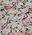 Відріз 0,8м трикотаж стрейч кулір принт Фламінго