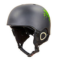 Шлем горнолыжный с механизмом регулировки MOON MS-6289 PC p-p M 55-58 Черный-салатовый EV, код: 2459134