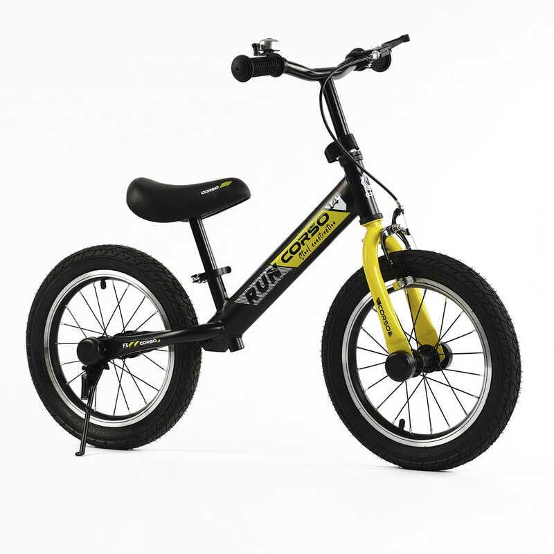 Біговел велобіг дитячий від 2 років на надувних колесах 14" CORSO RJ-48562 зі сталевою рамою та ручним гальмом, фото 1