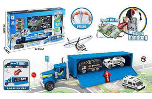 Дитяча Поліцейська Машина паркінгу 660 А-347, з карткою, 4 металопластиковими машинками