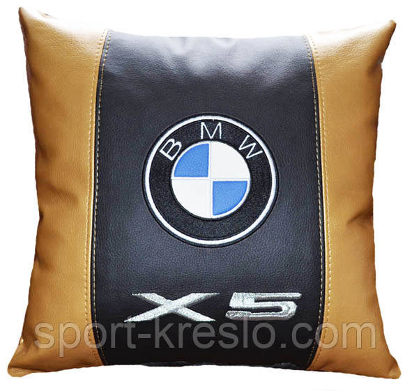 Автомобильная подушка круглая с логотипом bmv бмв 35см - фото 4 - id-p473442307