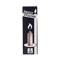 Свеча столовая Candlesense белая 190*22 (6 ч) 6 шт