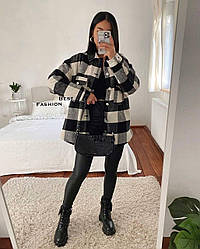 Жіноча картата демісезонна сорочка в стилі One Size Розмірі  :42-46;48-52