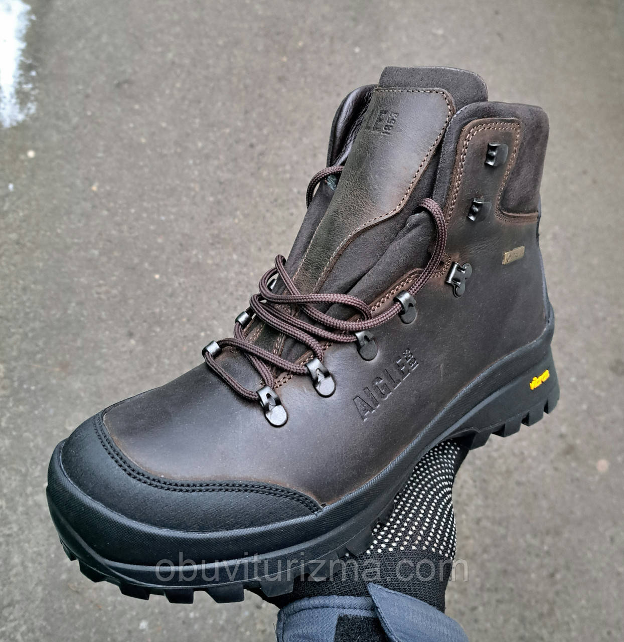 Фірмові шкіряні зимові черевики AIGLE1853 GORE-TEX. мембрана -20С морозу (41/42/43/45/46)