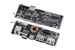 Плата для повербанка 5 USB портів 65W 5A зі швидкою зарядкою QC3.0 (на 3 елементи 18650)