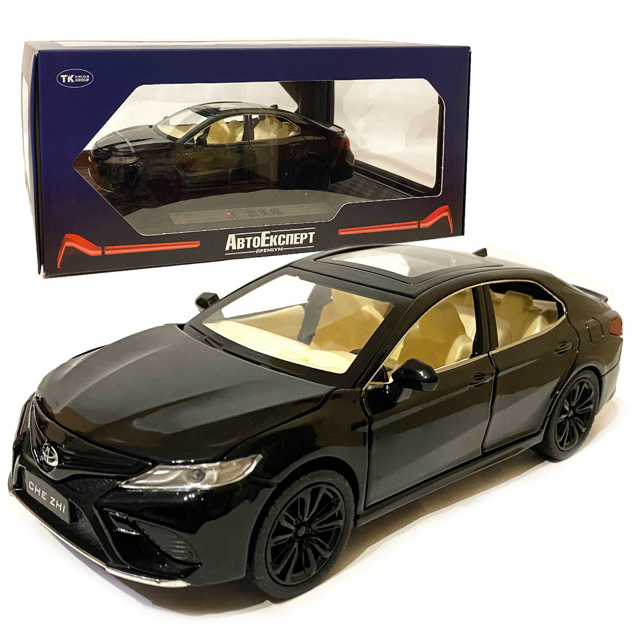 Машинка металева Toyota Camry Sport 2018 AutoExpert Преміум (Тойота Камрі), чорна, 20,5*9*5,5 см (GT-0895), фото 1