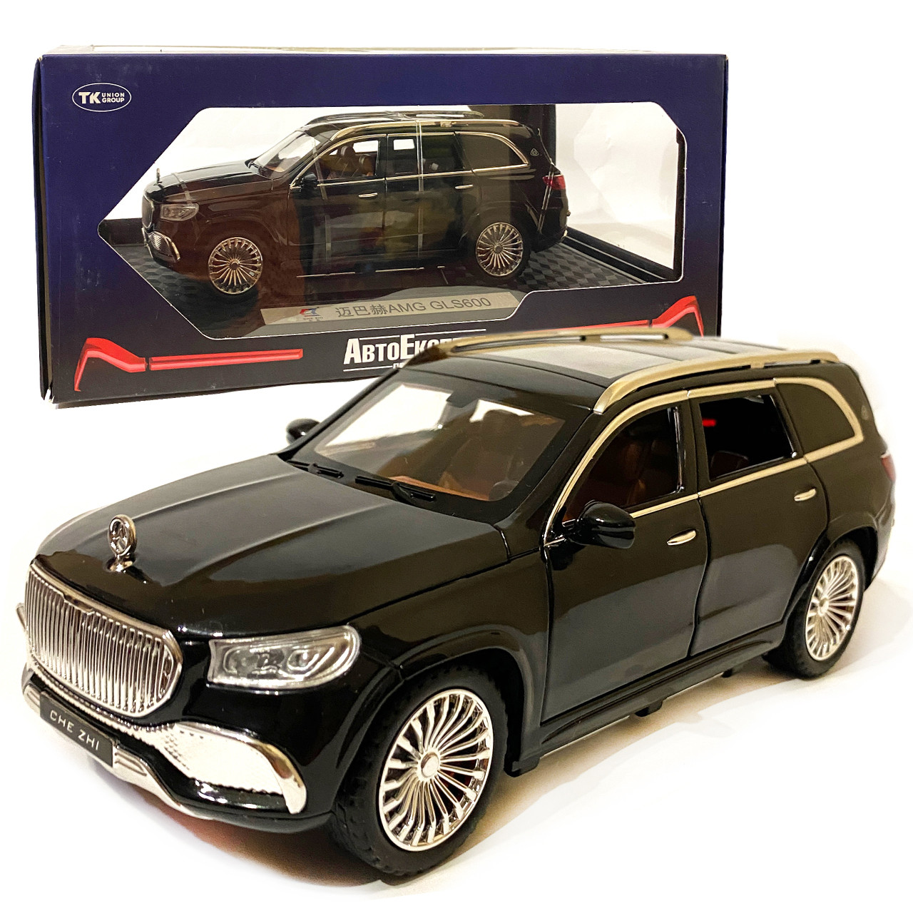 Машинка іграшкова Maybach GLS600 «АвтоЕксперт» Преміум Майбах метал чорний світ звук 21*8*7 см (GT-0311), фото 1