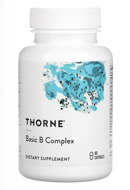 Thorne, Basic b complex, комплекс основних вітамінів групи B, 60 капсул, фото 1