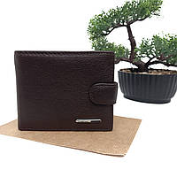 Гаманець на кнопці чоловічий натуральна шкіра коричневий Арт.T120D-H46-BE puce Tailian (cican)