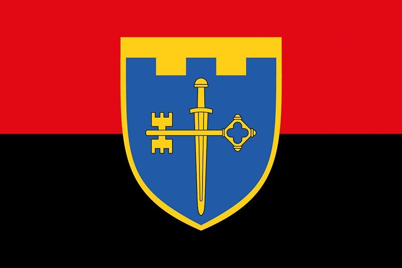 Прапор 105 ОБрТрО ЗСУ червоно-чорний