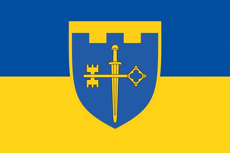Прапор 105 ОБрТрО ЗСУ синьо-жовтий