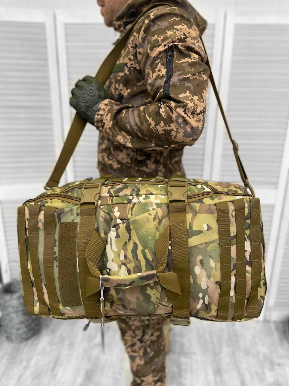 Сумка Рюкзак Трансформер Камуфляж Мультикам с Системой Molle 65L ...