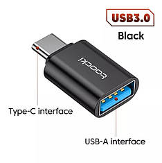 Перехідник OTG Toocki TQ-OTG01 USB3.0 to Type-C Type-C - USB, Чорний