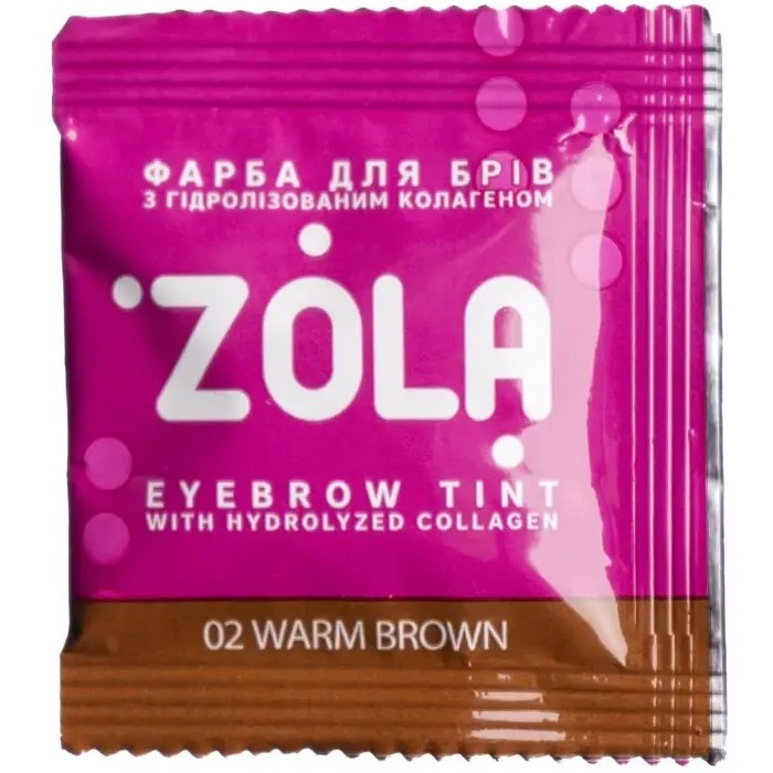 Zola Фарба для брів 02 Warm Brown у саше, 5 мл