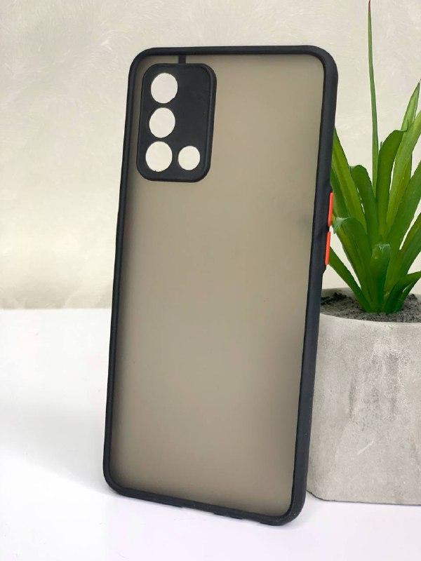 Матовий протиударний чохол для Oppo A74 чорний бампер