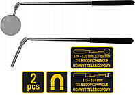 Зеркало обзорное и магнитный держатель VOREL Ø54 x 320-520 мм / 315-510 мм, телескопические ручки, 2 шт