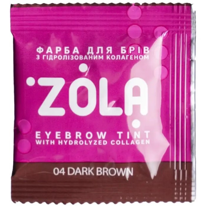 Zola Фарба для брів 04 Dark Brown у саше, 5 мл