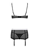 Еротичний костюм покоївки Obsessive Maidme set 5pcs S/M, бюстгальтер, пояс з фартухом, панчохи, фото 4