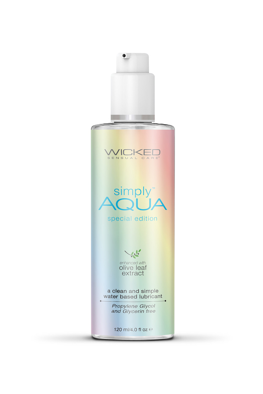 Лубрикант гіпоалергенний з оливою WICKED SIMPLY AQUA SPECIAL EDITION 120ML, фото 1