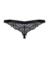 Мереживні танга з доступом Obsessive 828-THC-1 crotchless thong S/M, чорні, фото 5
