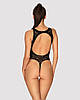 Ажурний бодістокінг з ефектом шнурівки Obsessive B129 teddy black XL/XXL, чорний, з доступом, фото 7