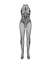 Бодістокінг Obsessive Bodystocking G308 S/M/L, халтер, декор у вигляді татуювання, фото 5