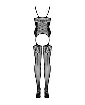 Бодістокінг Obsessive Bodystocking G314 S/M/L, імітація корсета і корсетного шнурівки, фото 4