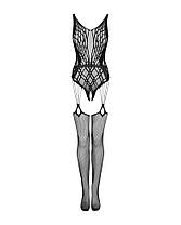 Бодістокінг Obsessive Bodystocking G324 S/M/L black, силуетний малюнок, фото 4