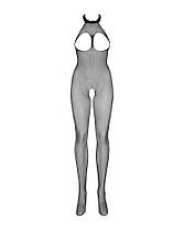 Бодістокінг з дрібної сітки з відкритими грудьми і доступом Obsessive Bodystocking N101 S/M/L, чорний,, фото 4