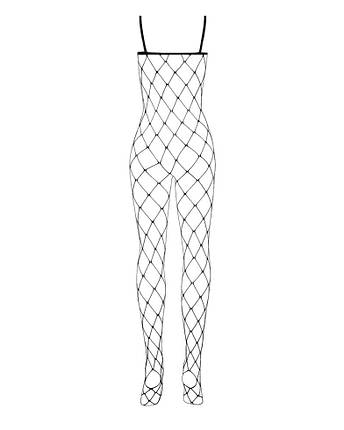 Бодістокінг з великим осередком і відкритими грудьми Obsessive Bodystocking N102 S/M/L, чорний, фото 3