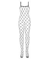 Бодістокінг з великим осередком і відкритими грудьми Obsessive Bodystocking N102 S/M/L, чорний, фото 4