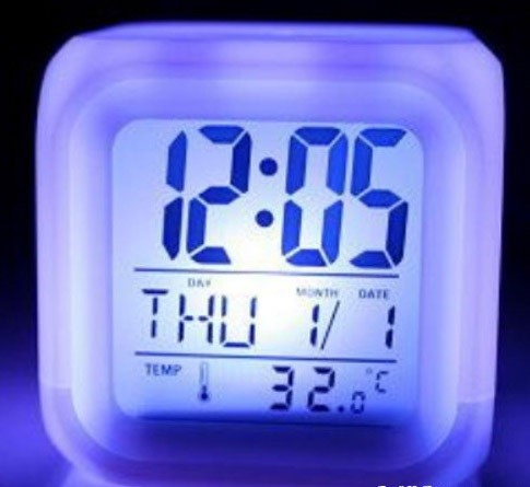 Настольные часы Хамелеон 7 LED Color Changing Alarm Clock с будильником - фото 3 - id-p202077143