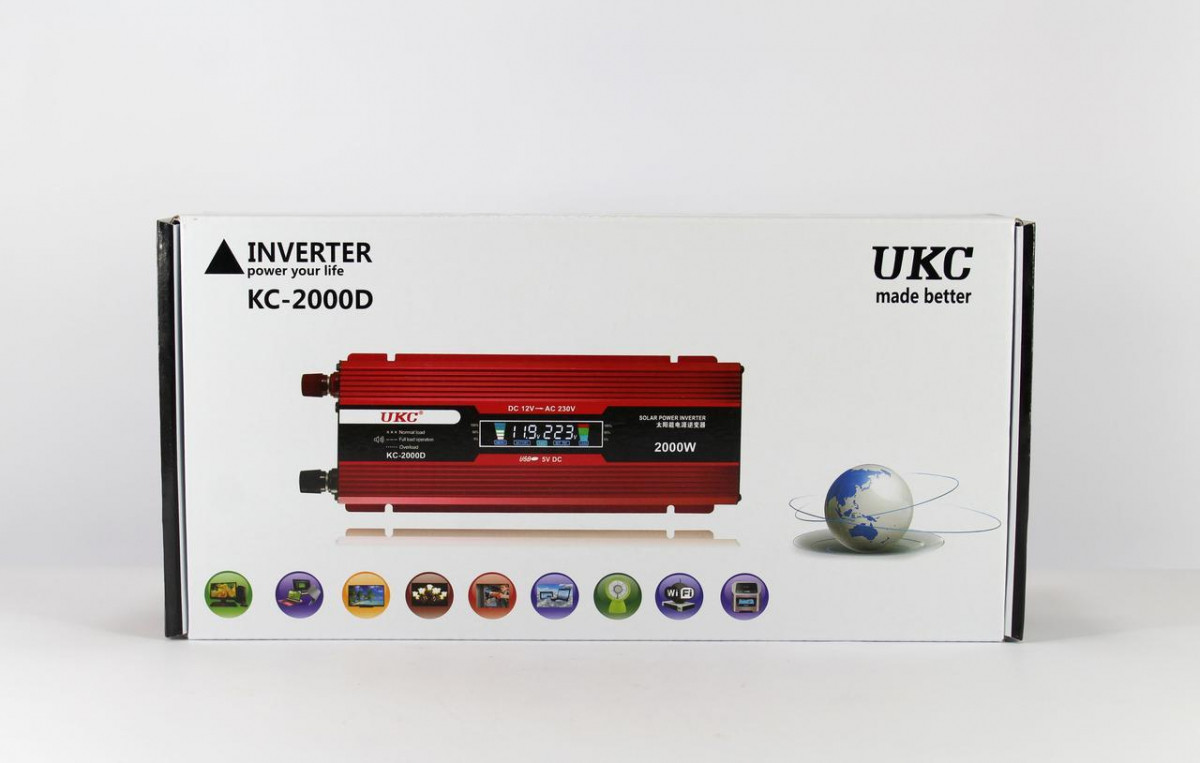 Перетворювач AC/DC KC-2000D 2000W + LCD