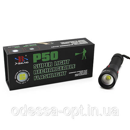 Ліхтарик ручний BL P02-P50 із USB зарядкою, фото 2