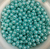 Бусины жемчуг 10 шт, диаметр 6 мм, голубой №187