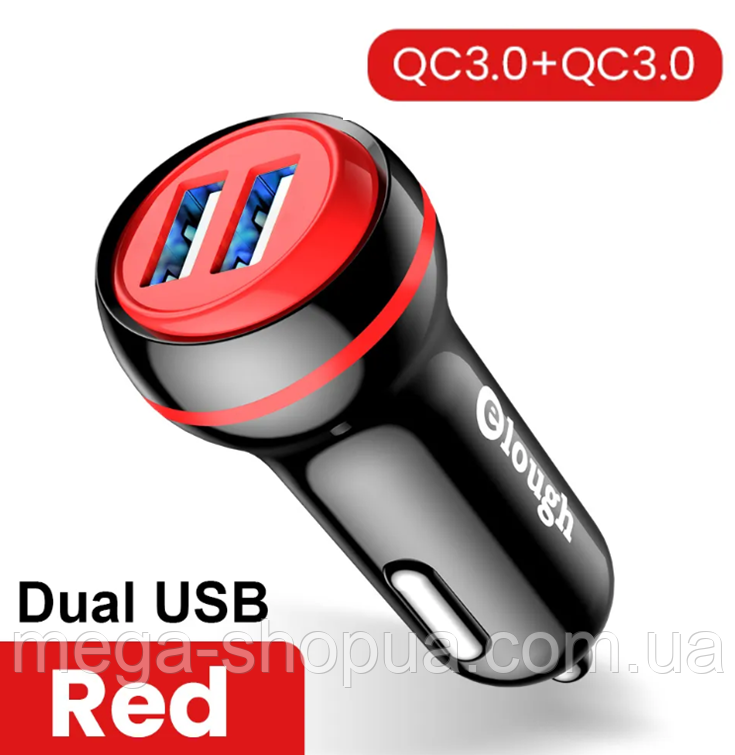 Автомобільний зарядний пристрій із швидкою зарядкою QC3.0 USB. Заряджання в машину від прикурювача для телефону