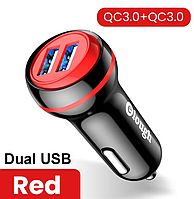 Автомобильное зарядное устройство с быстрой зарядкой QC3.0 USB. Зарядка в машину от прикуривателя для телефона