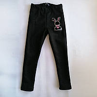 Лосіни на хутрі для дівчинки дитячі Flowers Bunny, чорні