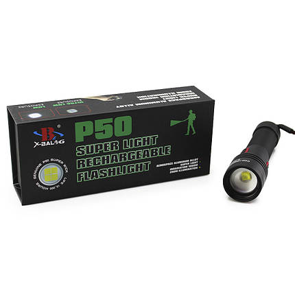Ліхтарик ручний BL P02-P50 із USB зарядкою, фото 1