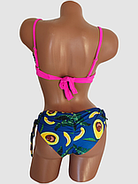 ОПТ Купальник-трійка з бразиліана авокадо Sisianna 58816-1 36-44 малиновий на 42 44 46 48 50 розмір, фото 4