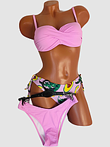 ОПТ Купальник тройка з бразиліана авокадо Sisianna 58816-1 36-44 бузковий на 42 44 46 48 50 розмір, фото 2