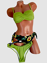 ОПТ Купальник-трійка з бразиліана авокадо Sisianna 58816-1 36-44 Хакі на 42 44 46 48 50 розмір, фото 3