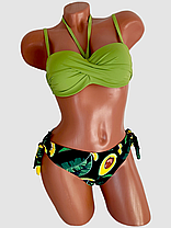 ОПТ Купальник-трійка з бразиліана авокадо Sisianna 58816-1 36-44 Хакі на 42 44 46 48 50 розмір, фото 5